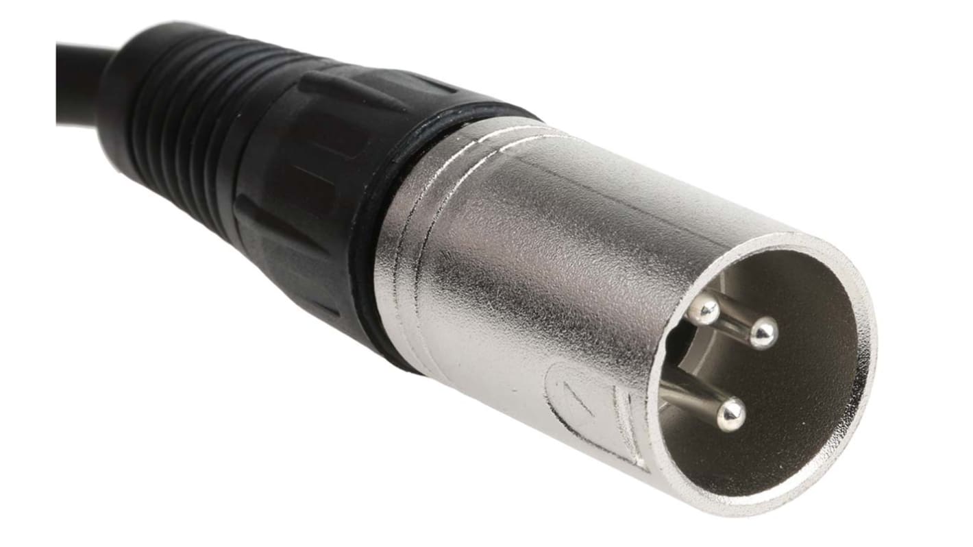 RS PRO Female 3 Pin XLR to Male 3 Pin XLR Cable, Black, 20m