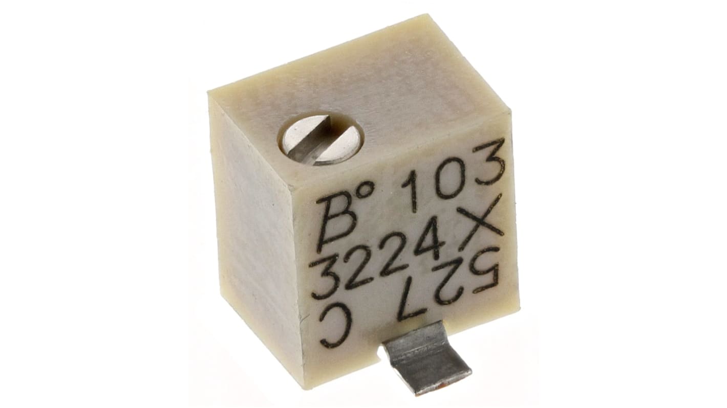 10kΩ, SMD Trimmer Potentiometer 0.25W Top Adjust Bourns, 3224