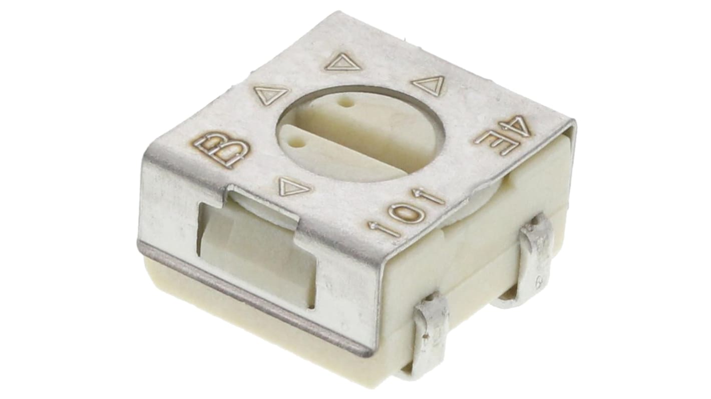 Bourns 3314 1-Gang SMD Trimmer-Potentiometer, Einstellung von oben, 100Ω, ±20%, 0.25W, J-Schraubkloben, L. 4.5mm