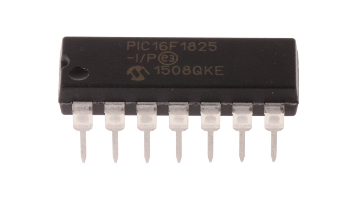 Microchip PIC16F1825-I/P, 8bit PIC Microcontroller, PIC16F, 32MHz, 14 kB Flash, 14-Pin PDIP