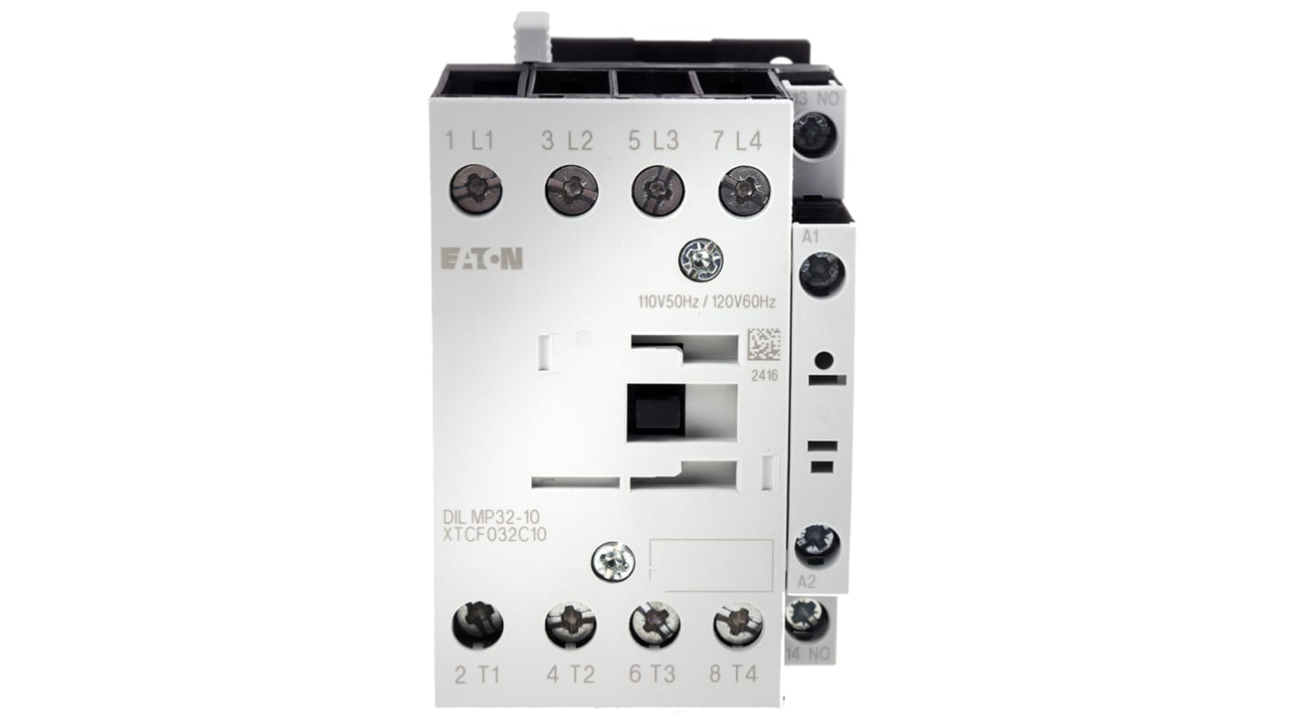 Eaton xStart Contactor, 110 V ac Coil, 4-Pole, 32 A, 7.5 kW, 4NO, 400 V ac