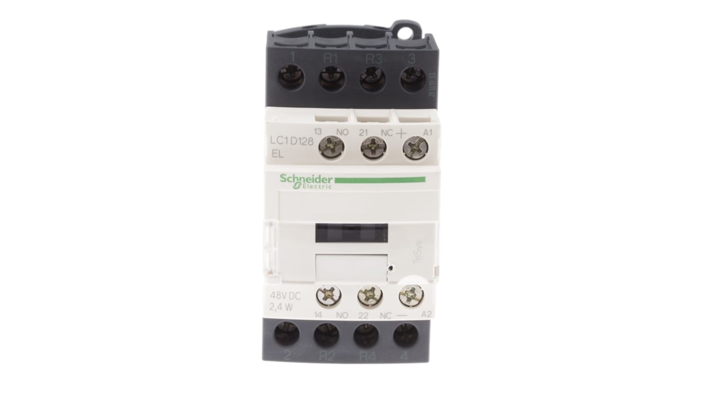 Contactor Schneider Electric TeSys D LC1D de 4 polos, 2 NA + 2 NC, 25 A, bobina 48 Vdc