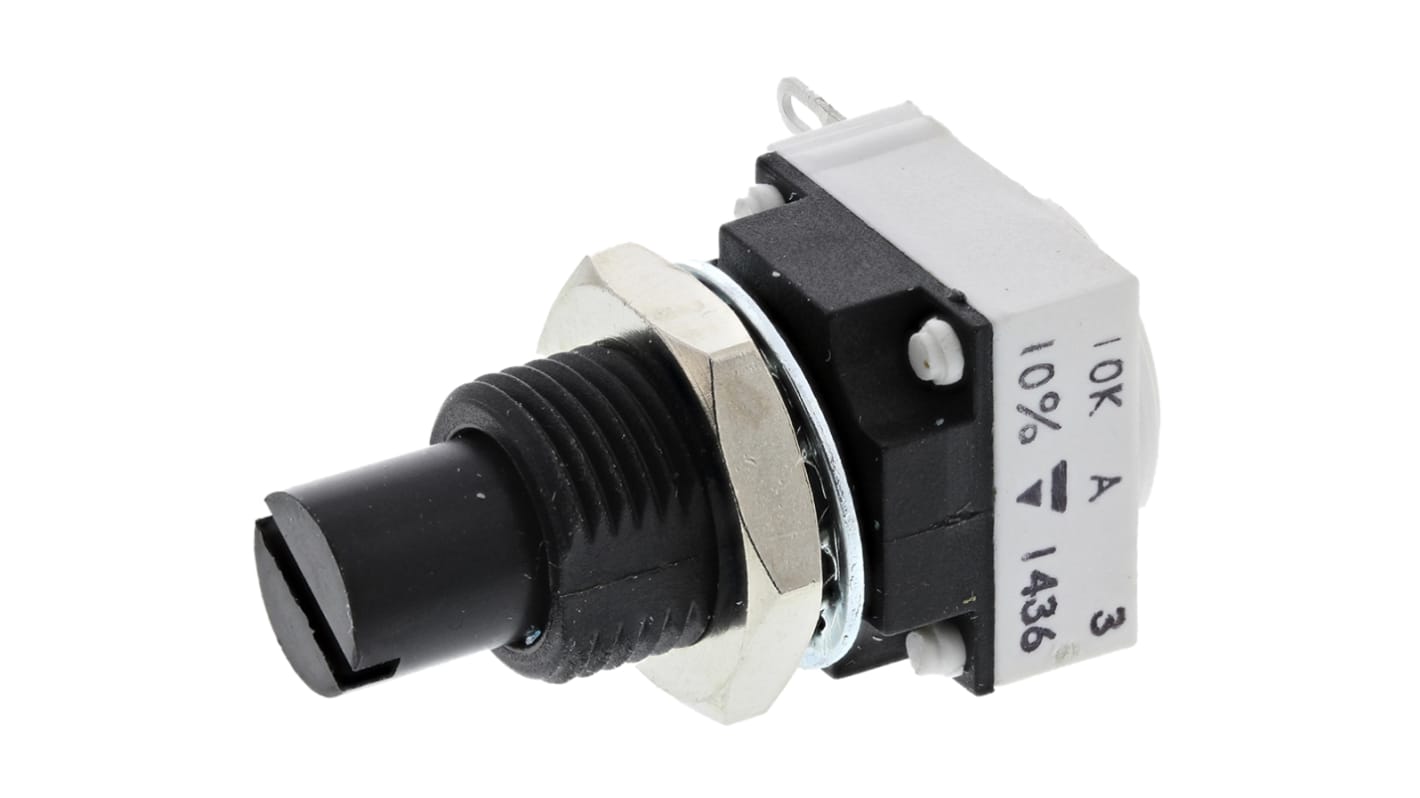 Vishay P11P, Tafelmontage  Dreh Potentiometer 10kΩ ±10% / 1W , Schaft-Ø 6,35 mm