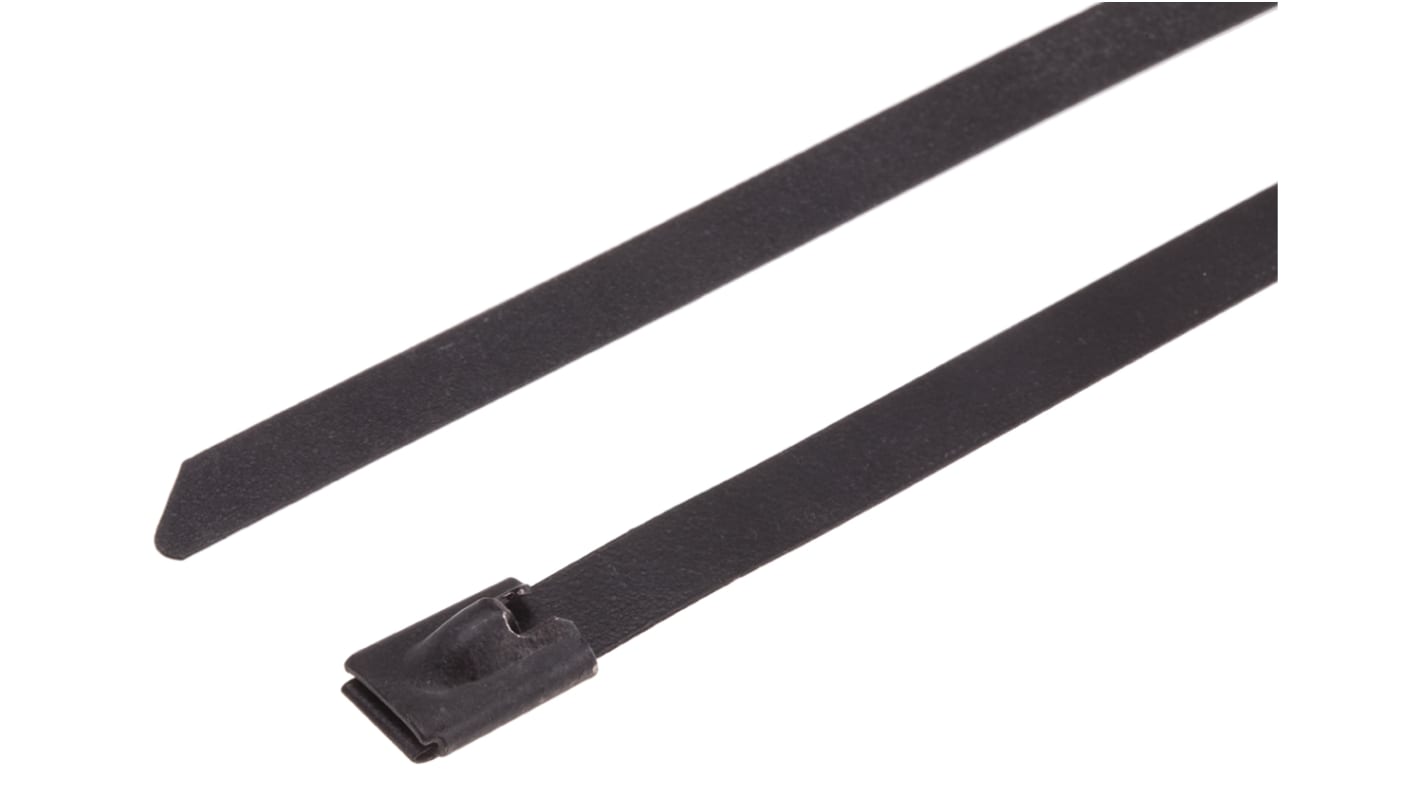 Fascette fermacavi RS PRO in Acciaio INOX rivestito in poliestere, 1m x 7,9 mm, col. Nero