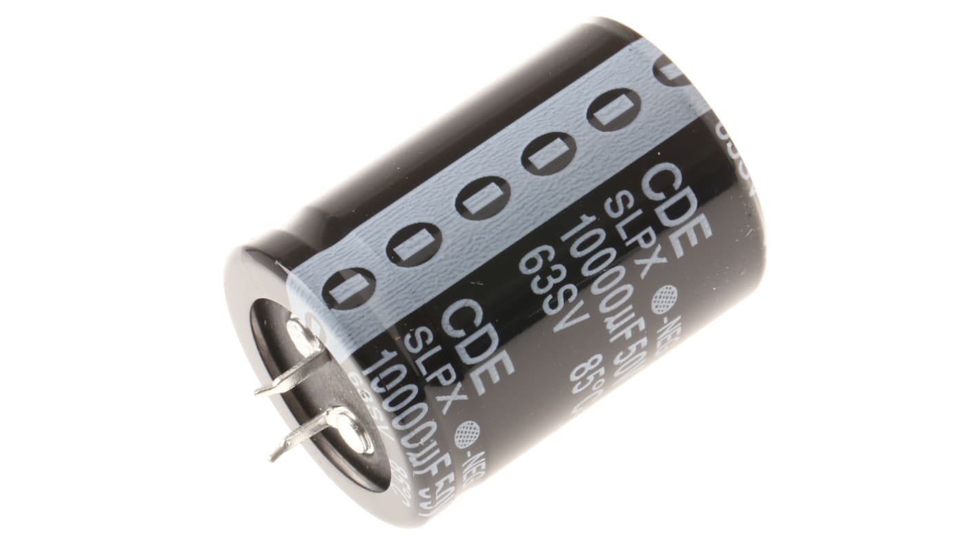 Kondenzátor, řada: SLPX 10000μF ±20% 35mΩ 50V dc, Nasazovací Hliníkové elektrolytické Cornell-Dubilier