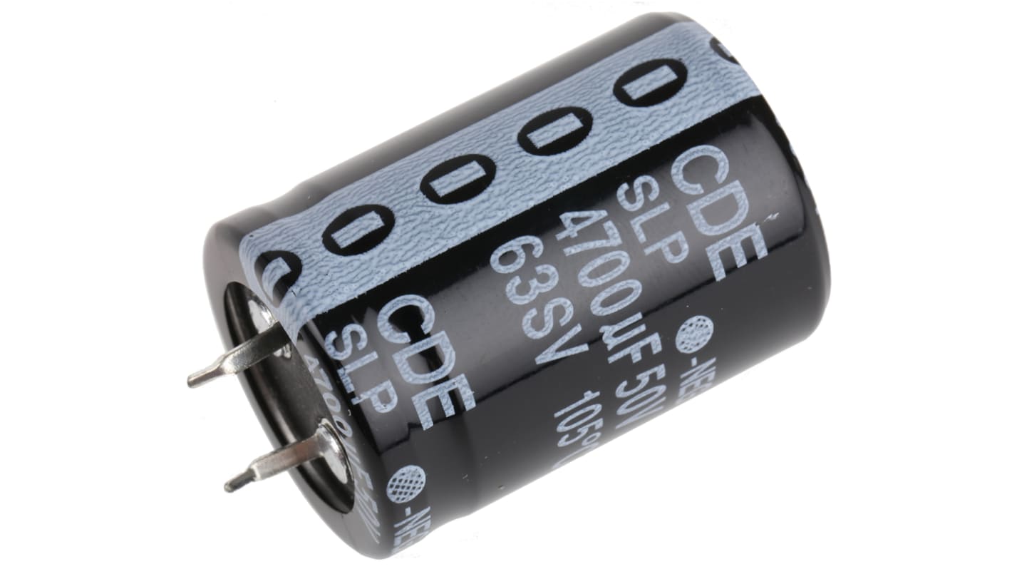 Cornell-Dubilier 4700μF Aluminium Electrolytic Capacitor 50V dc, Snap-In - SLP472M050C5P3