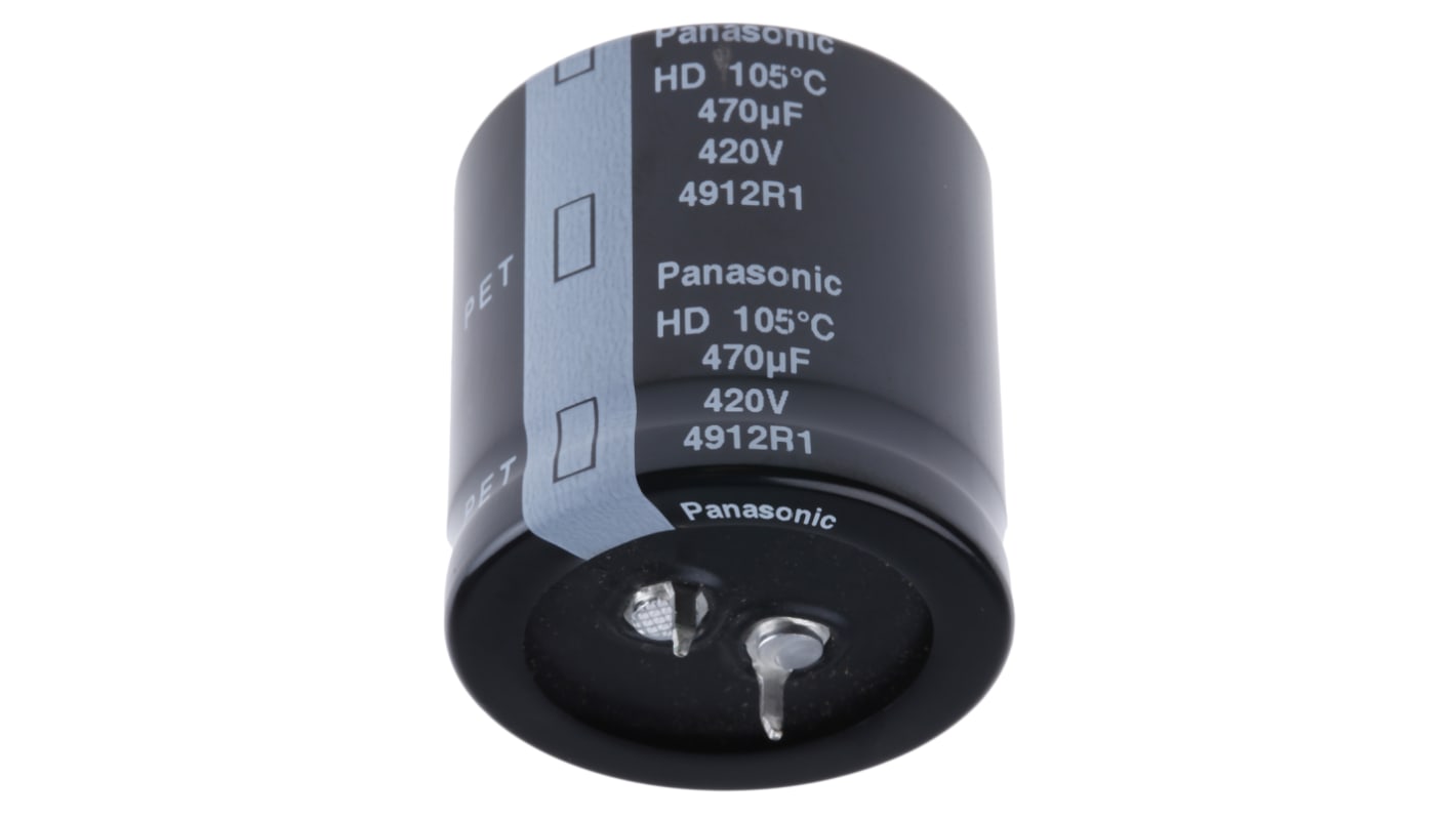 Panasonic 470μF Electrolytic Aluminium Electrolytic Capacitor 420V dc, Snap-In - EETHD2S471LJ