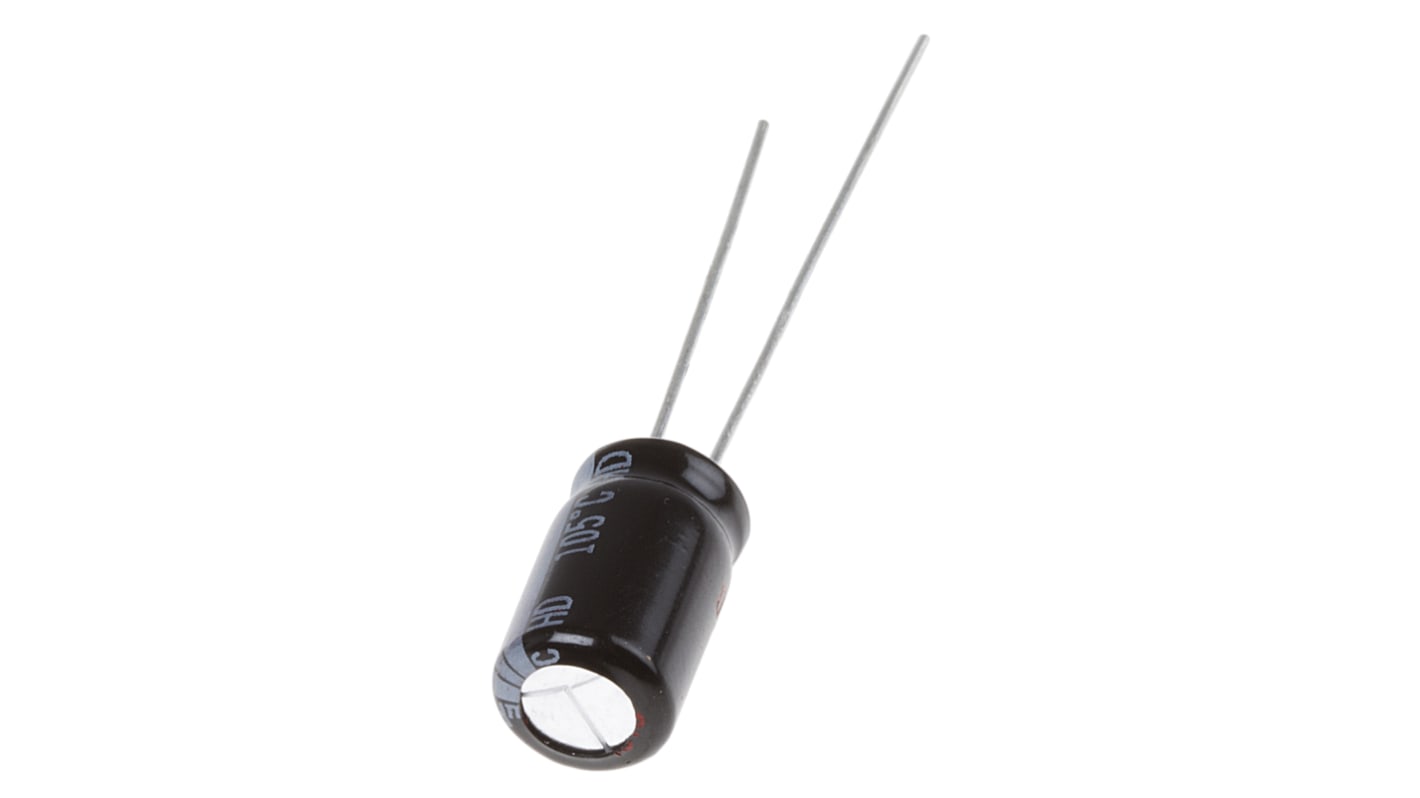 Panasonic 100μF Aluminium Electrolytic Capacitor 35V dc, Radial, Through Hole - EEUHD1V101