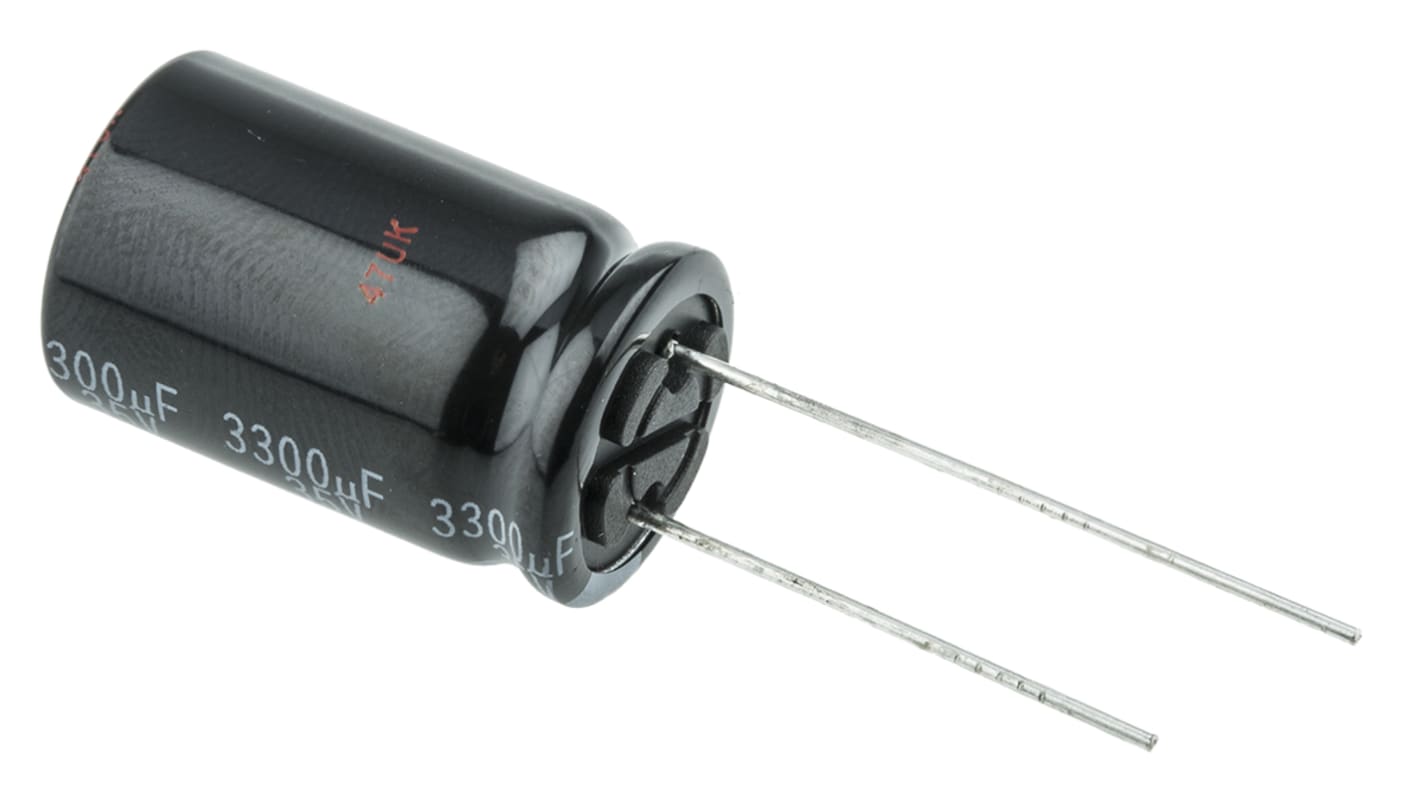 Panasonic 3300μF Electrolytic Capacitor 35V dc, Through Hole - EEUHD1V332