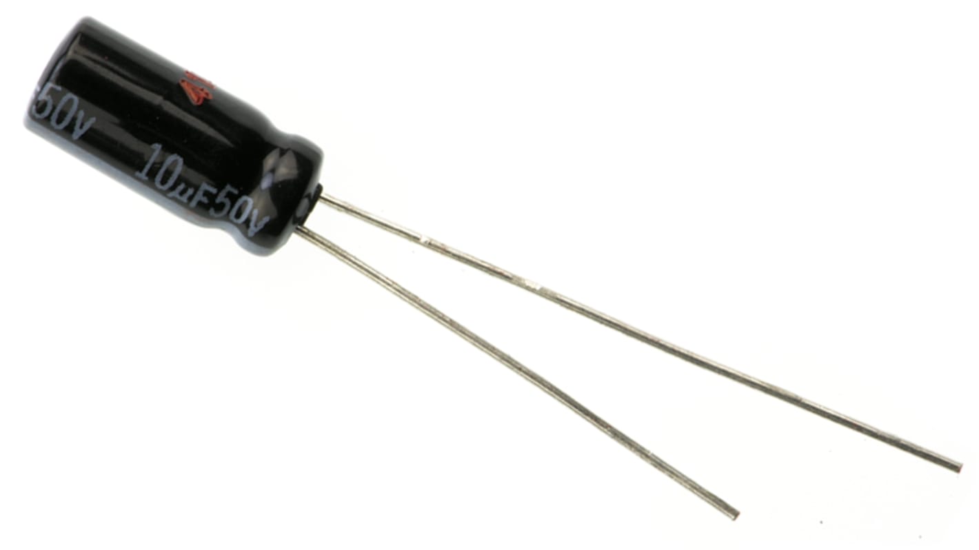 Panasonic 10μF Aluminium Electrolytic Capacitor 50V dc, Radial, Through Hole - EEUHD1H100