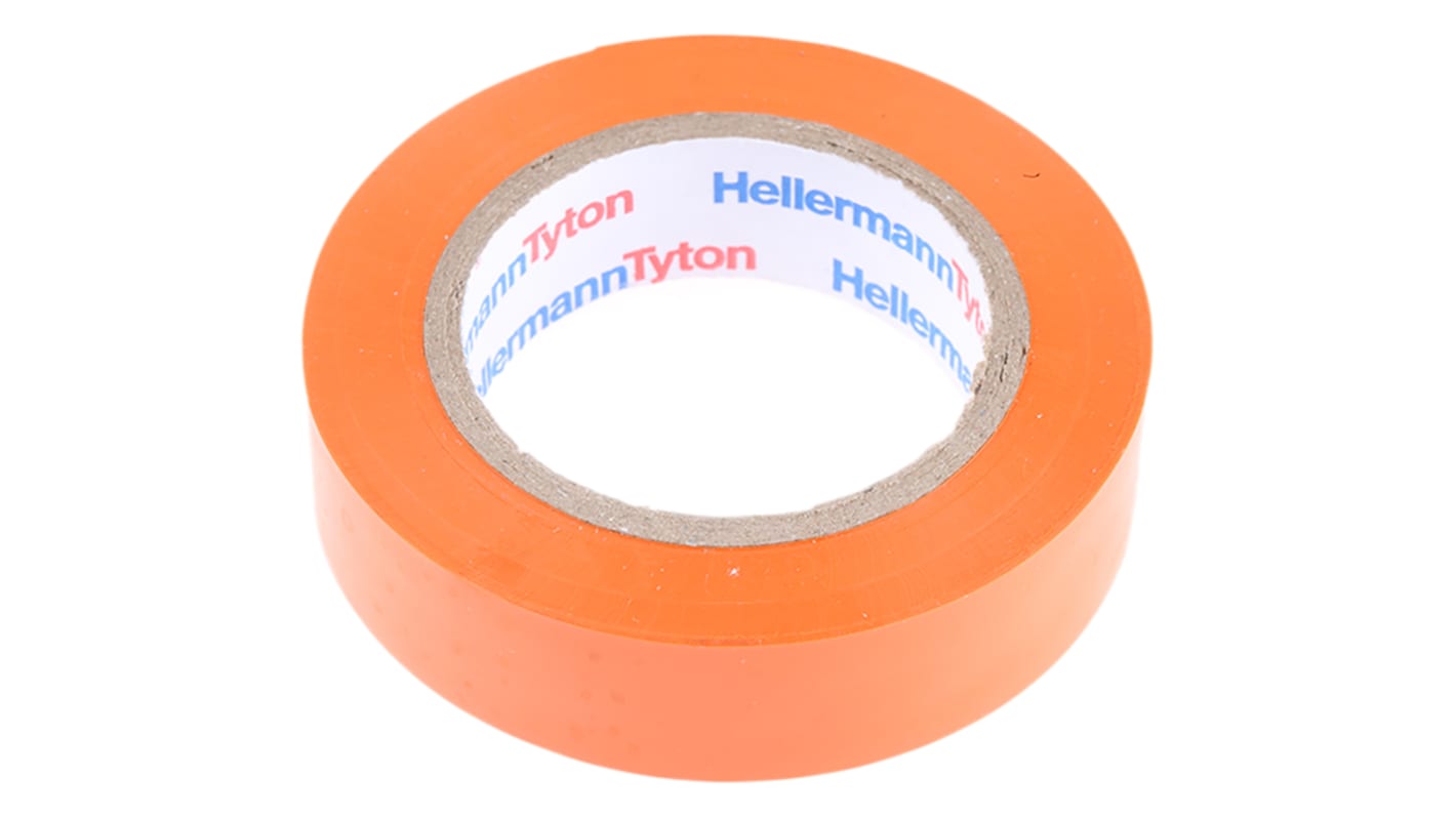 HellermannTyton Orange PVC Electrical Insulation Tape, 15mm x 10m