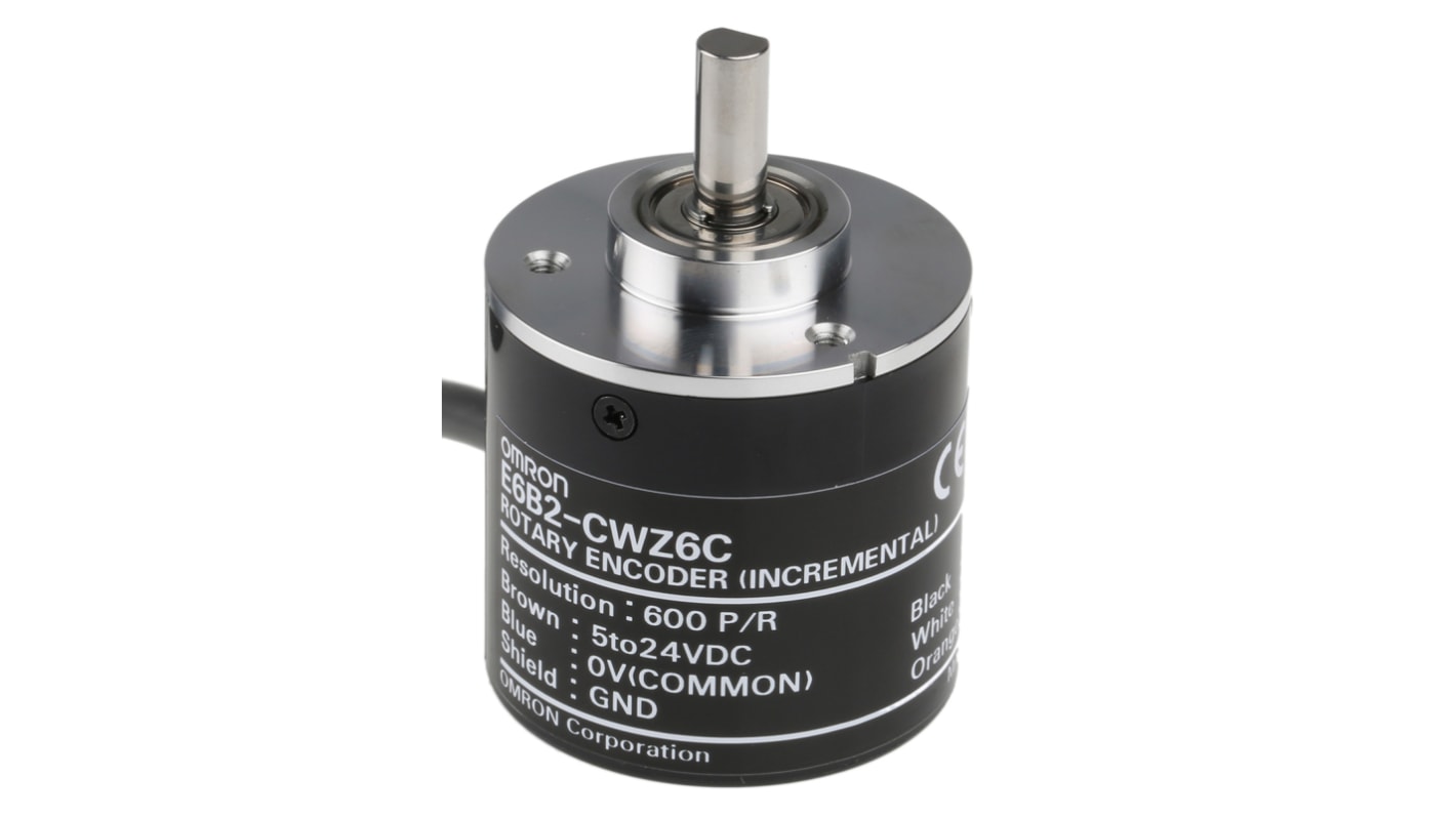 Omron E6B2 Series Incremental Incremental Encoder, 600 ppr, NPN Open Collector Signal, Solid Type, 6mm Shaft