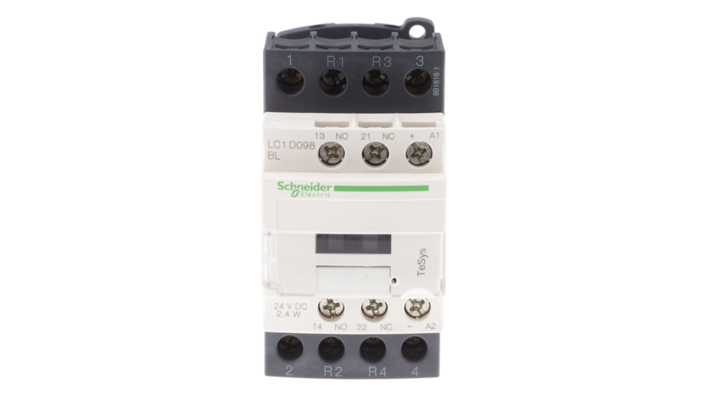 Schneider Electric TeSys D LC1D Contactor, 24 V dc Coil, 4-Pole, 9 A, 2NO + 2NC, 690 V ac/dc