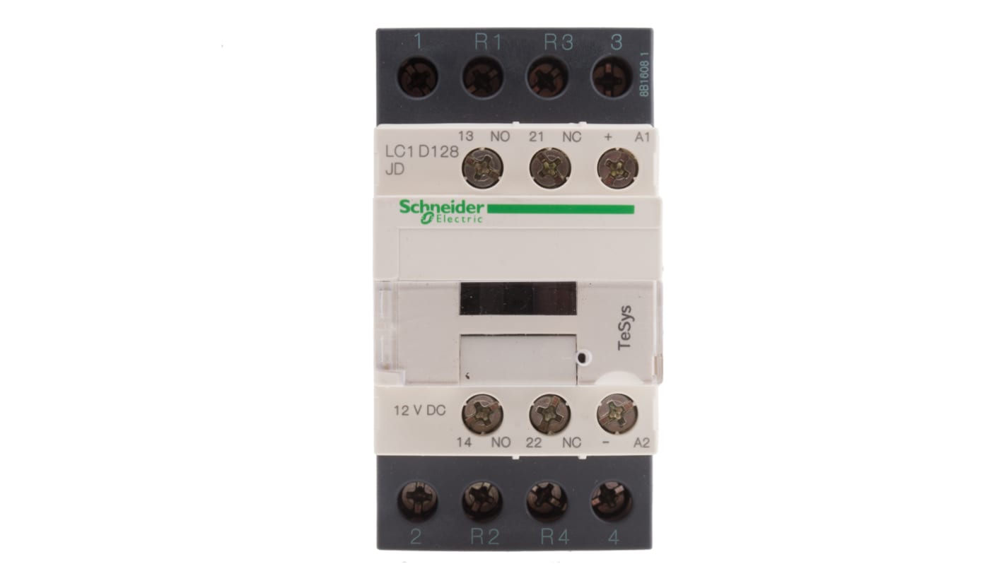 Schneider Electric LC1D Series Contactor, 12 V dc Coil, 4-Pole, 25 A, 2NO + 2NC, 690 V ac/dc