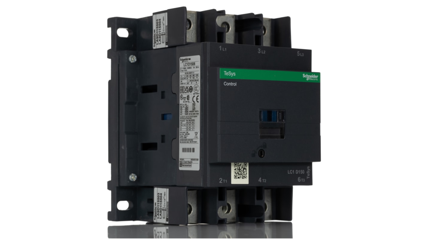 Schneider Electric TeSys D LC1D Leistungsschütz / 110 V ac Spule, 3 -polig 3 Schließer, 1 kV ac, 690 V dc / 150 A