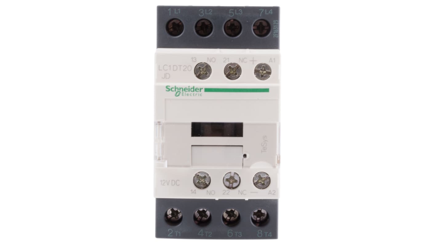 Schneider Electric LC1D Series Contactor, 12 V dc Coil, 4-Pole, 20 A, 4NO, 690 V ac/dc