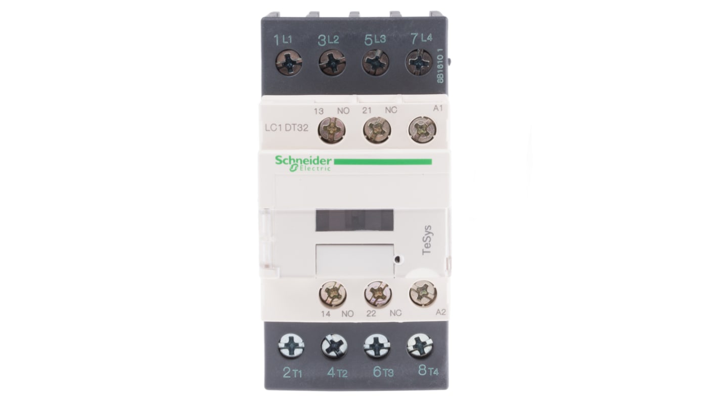 Schneider Electric LC1D Series Contactor, 220 V ac Coil, 4-Pole, 32 A, 4NO, 690 V ac/dc