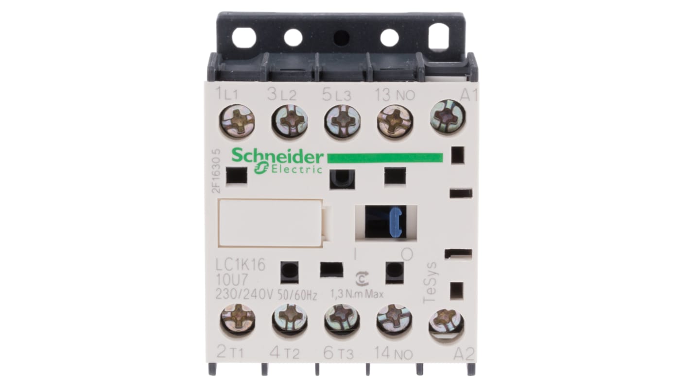 Schneider Electric LC1K Series Contactor, 230 V ac Coil, 3-Pole, 16 A, 3NO, 690 V ac