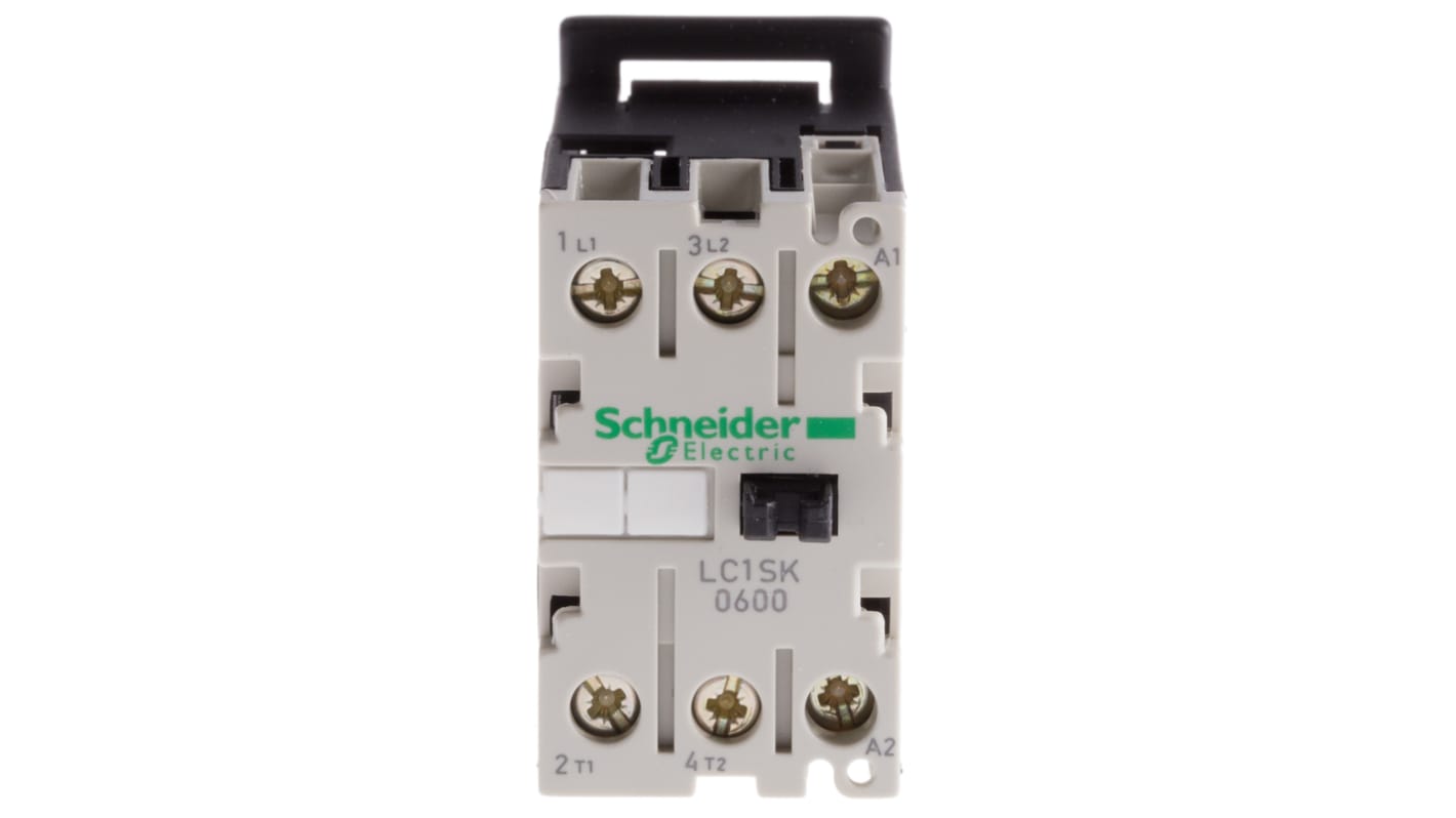 Schneider Electric LC1S Series Contactor, 24 V ac Coil, 2-Pole, 6 A, 2NO, 690 V ac