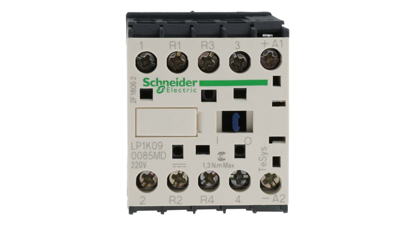 Contattore Schneider Electric, serie LP1K, 4 poli, 2 NO + 2 NC, 20 A, bobina 230 V cc