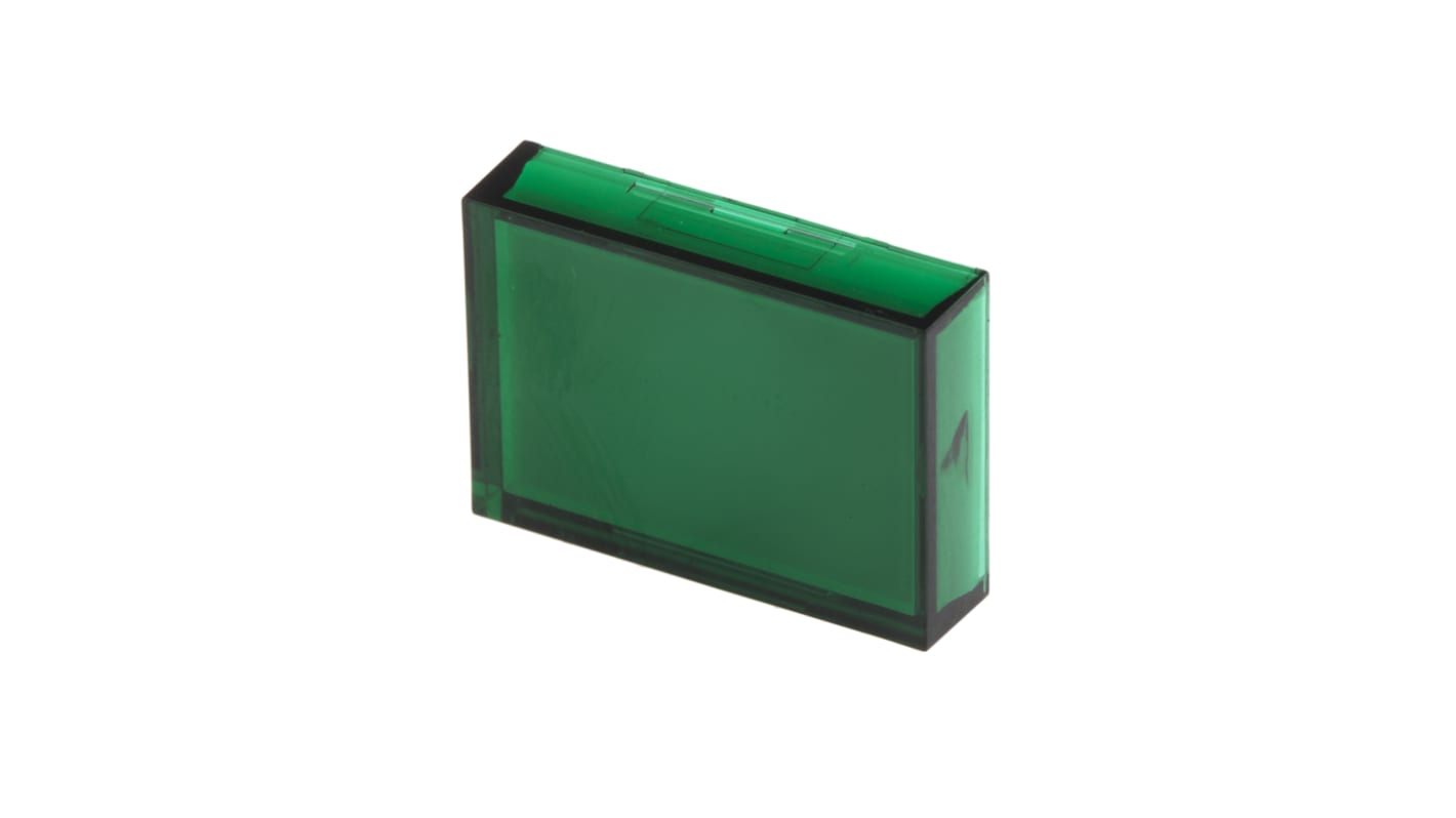 RS PRO Green Rectangular Push Button Lens for Use with ADA16 Series