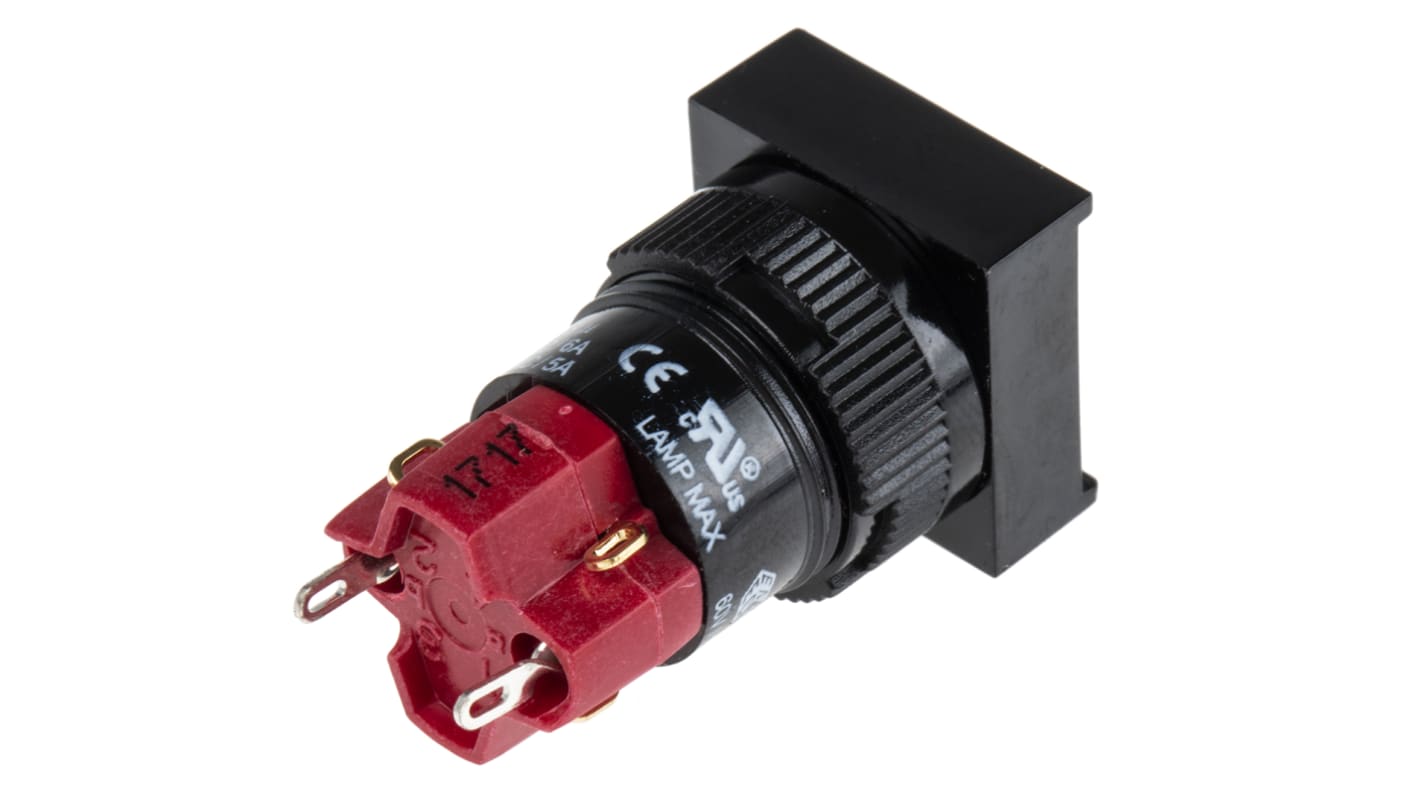 RS PRO Illuminated Push Button Switch, Latching, Panel Mount, 16mm Cutout, SPDT, 250V ac, IP40