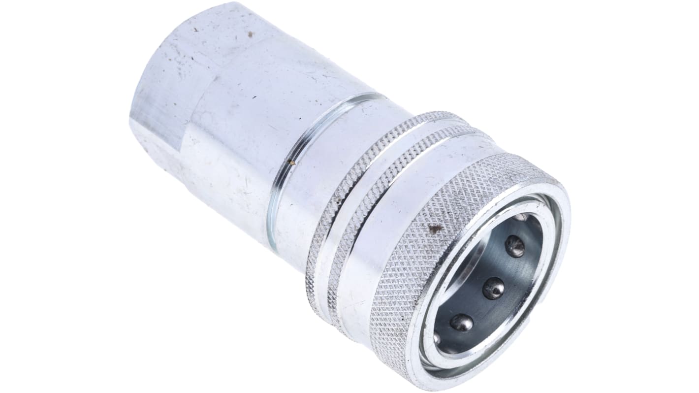 RS PRO Steel Female Hydraulic Quick Connect Coupling, BSP 3/4 Female