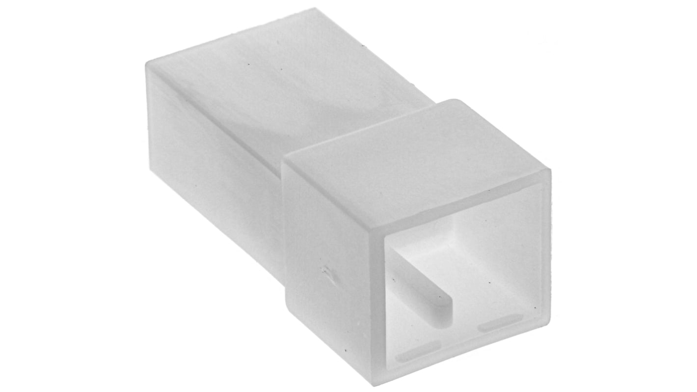 TE Connectivity, FASTIN-FASTON .250 2 Way Nylon Crimp Terminal Housing, 6.35mm Tab Size, Natural