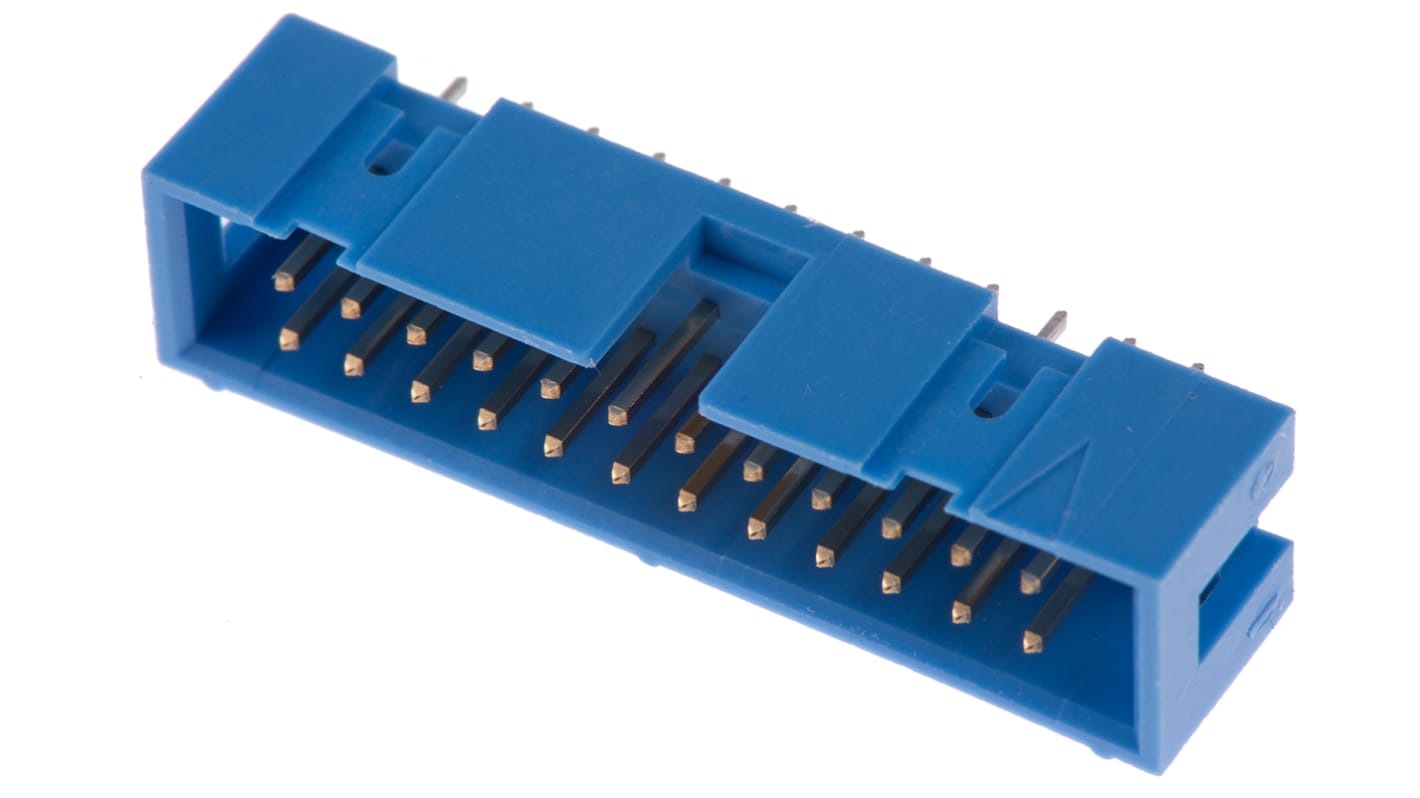 TE Connectivity AMP-LATCH Series Straight Through Hole PCB Header, 24 Contact(s), 2.54mm Pitch, 2 Row(s), Shrouded