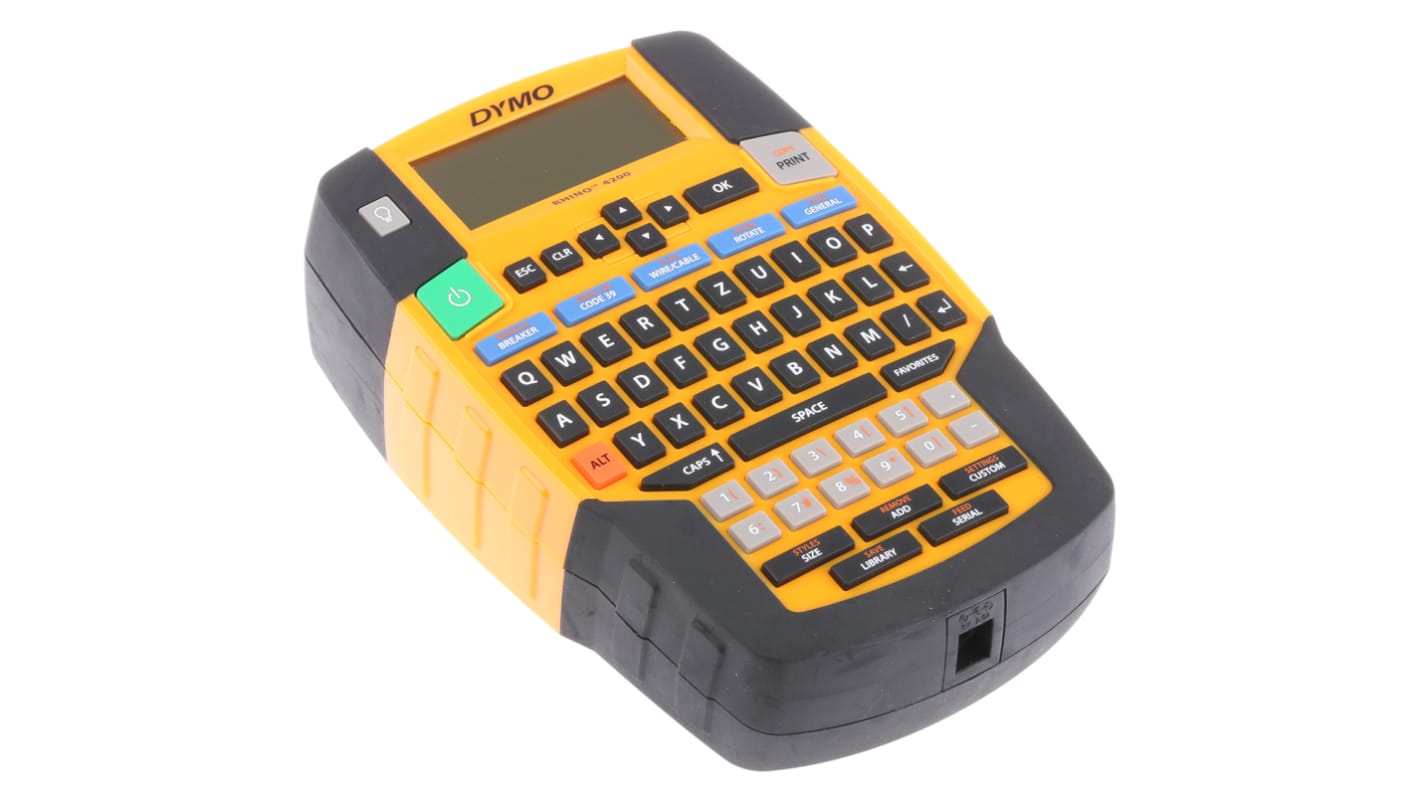 DYMO Rhino 4200 Etikettendrucker bis 19mm Etiketten 180dpi tragbar mit Tastatur mit QWERTZ Tastatur