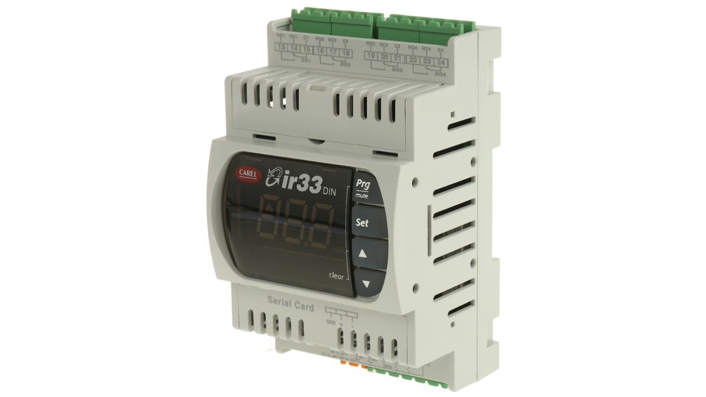 Controlador de temperatura PID Carel serie DN33, 144 x 70mm, 12 → 24 Vac, 12 → 30 Vdc, 4 salidas Relé