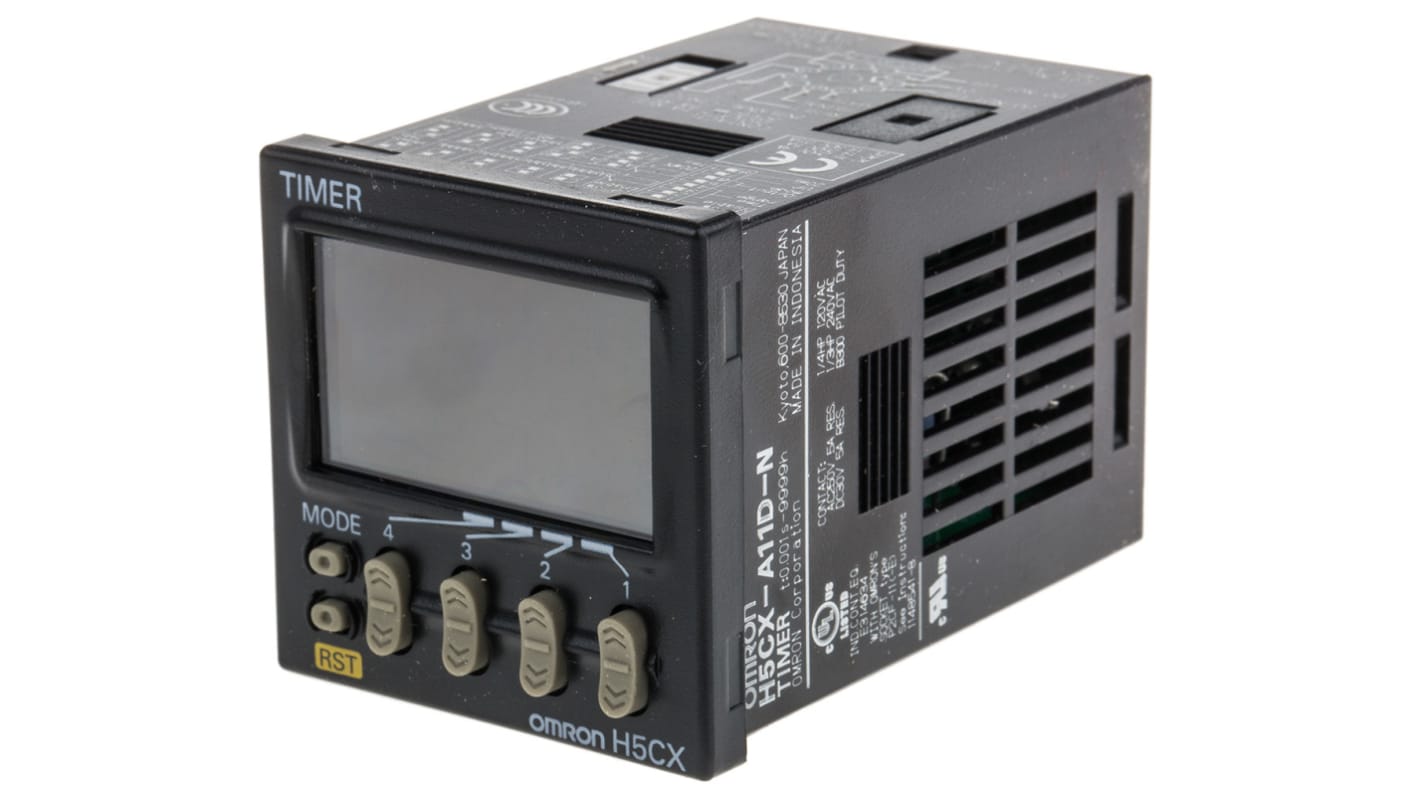 Omron H5CX Series Timer Relay, 12 → 24 V dc, 24V ac, 1-Contact, 0.001 s → 9999h