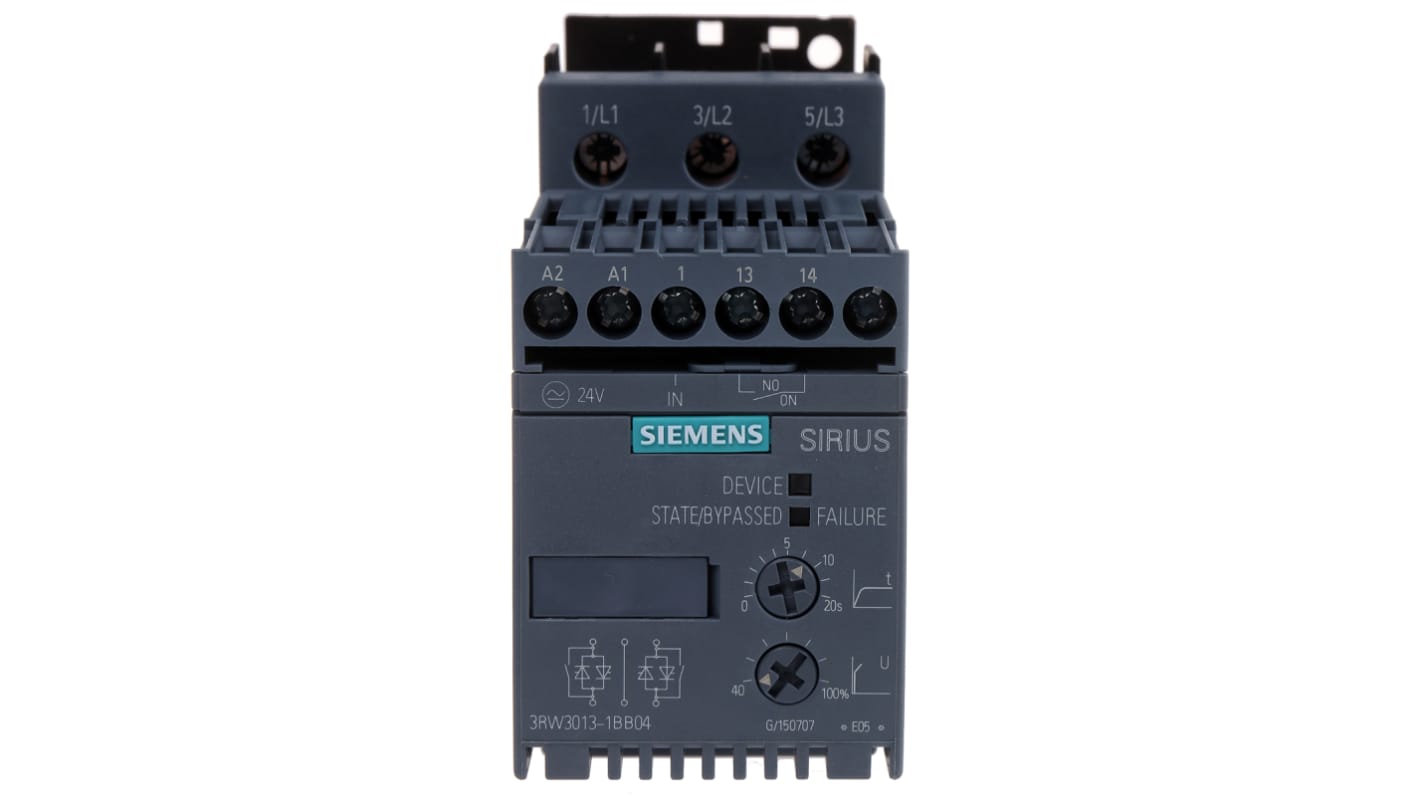 Siemens Soft Starter, Soft Start, 1.5 kW, 400 V ac, 3 Phase, IP20