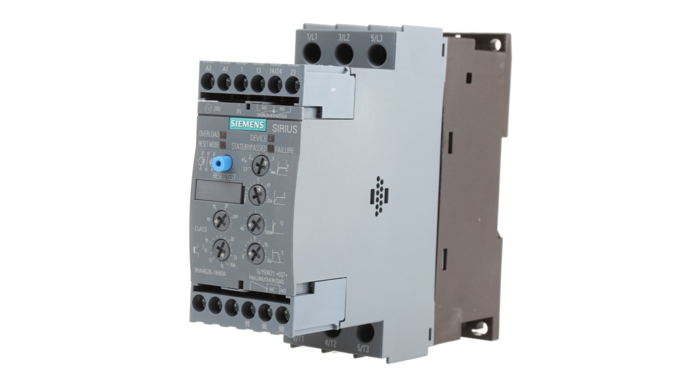 Siemens SIRIUS 3RW40 Sanftstarter 3-phasig 11 kW, 400 V ac / 25 A