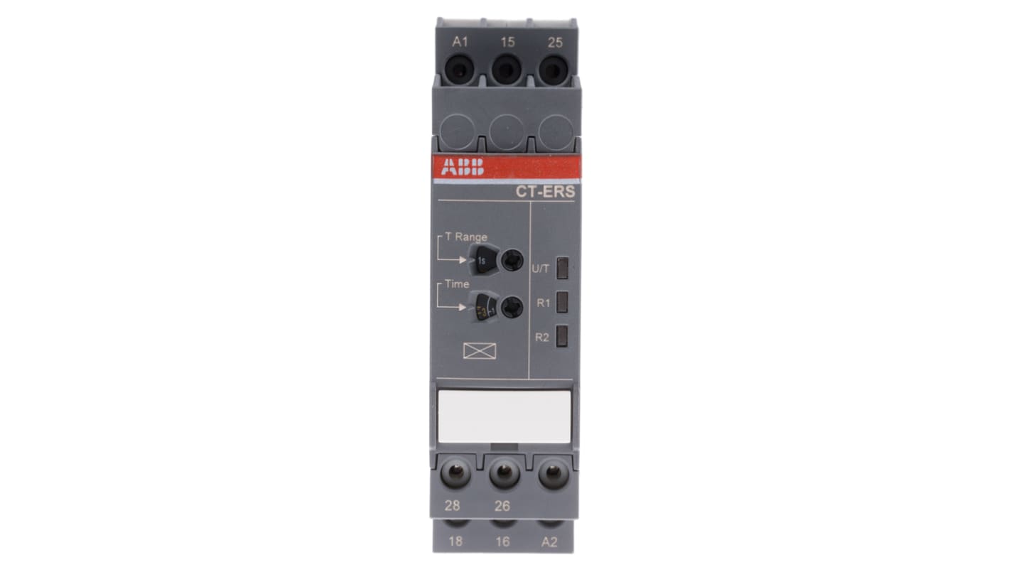 ABB DIN Rail Mount Timer Relay, 24 → 240V ac/dc, 2-Contact, 0.05 s → 300h, 1-Function, DPDT