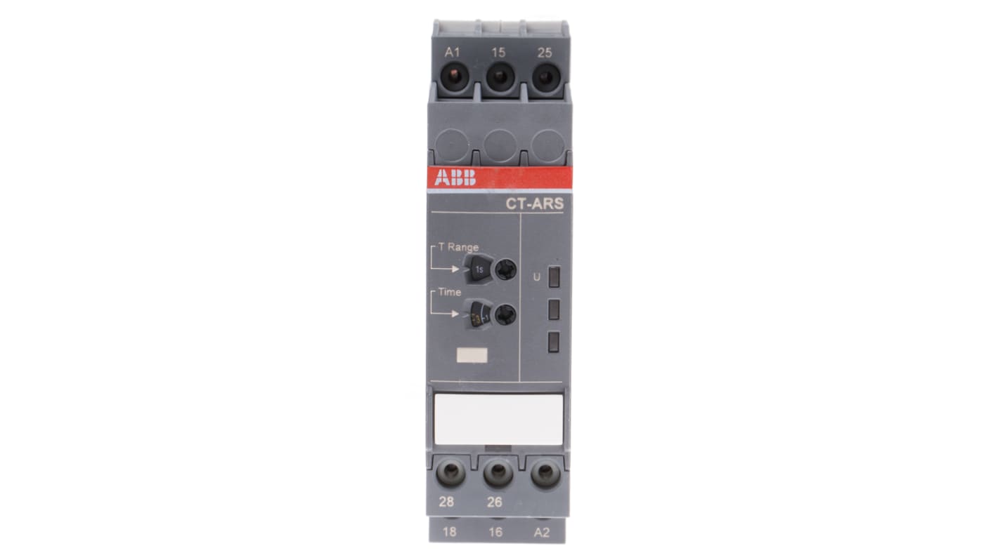 ABB Zeitrelais, DIN-Schienen, 0.05 s → 10min, 24 → 240V ac/dc, 2 Kont. Einfach, 2-poliger Wechsler