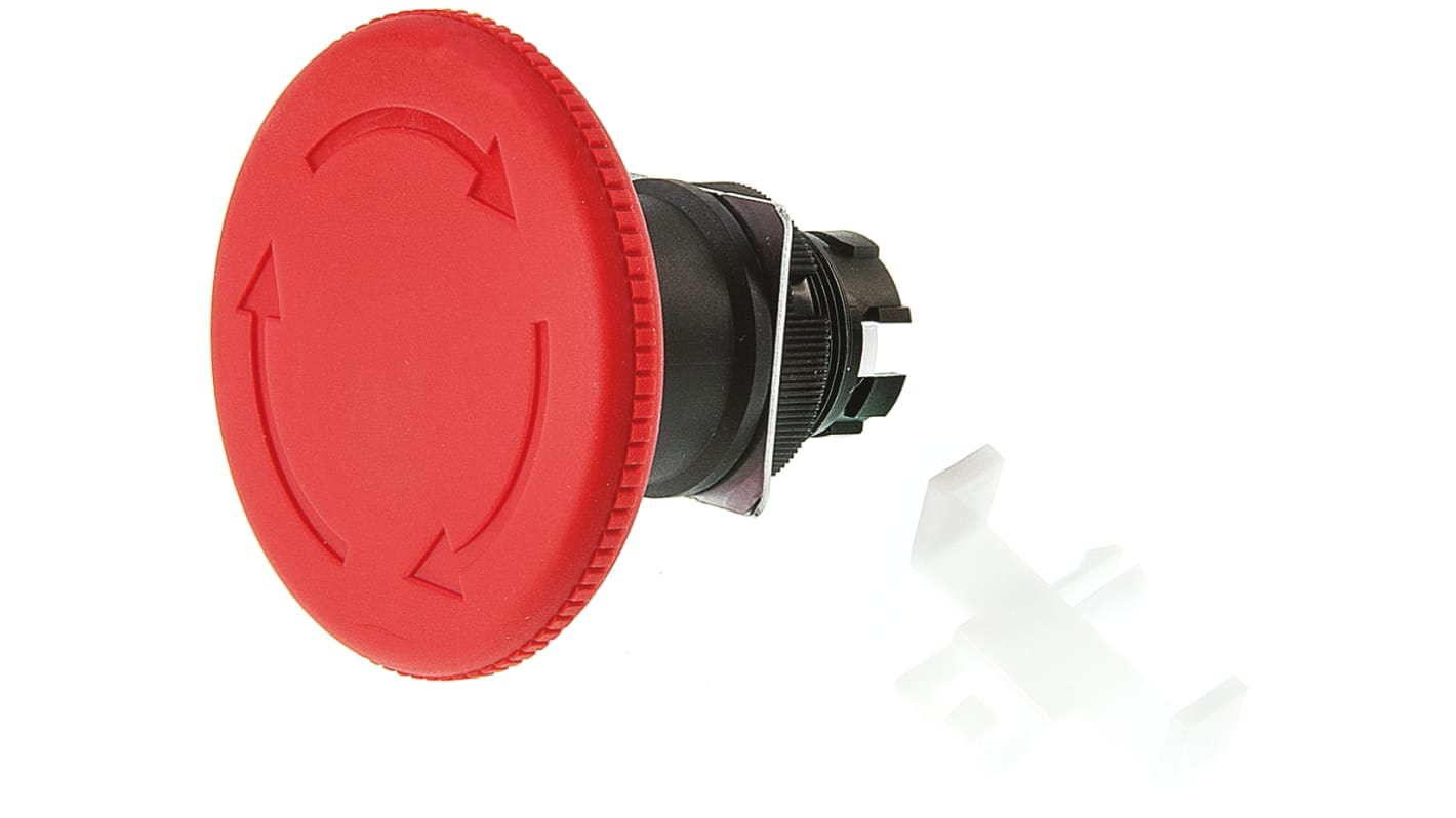 Omron A22E Series Twist Release Illuminated Emergency Stop Push Button, Panel Mount, IP65
