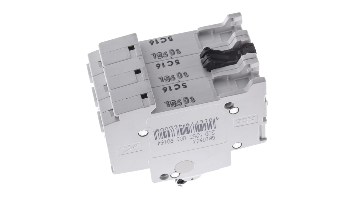 ABB System Pro M Compact S200 MCB, 3P, 16A Curve C, 400V AC, 6 kA Breaking Capacity