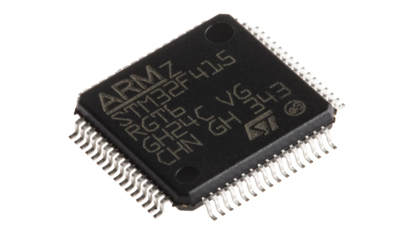 Microcontrollore STMicroelectronics, ARM Cortex M4, LQFP, STM32F4, 64 Pin, Montaggio superficiale, 32bit, 168MHz