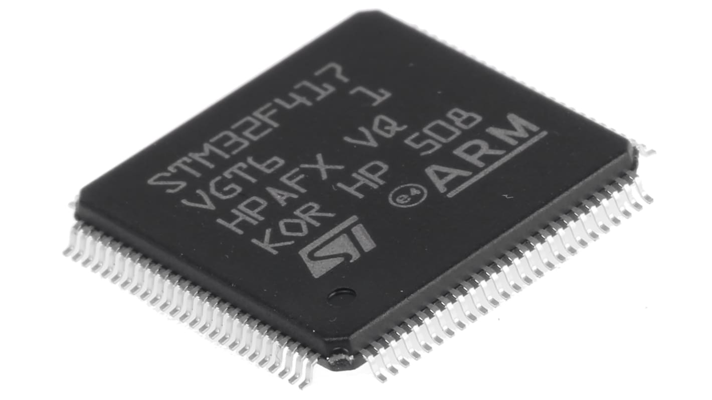 STMicroelectronics STM32F417VGT6, 32bit ARM Cortex M4 Microcontroller, STM32F4, 168MHz, 1.024 MB Flash, 100-Pin LQFP