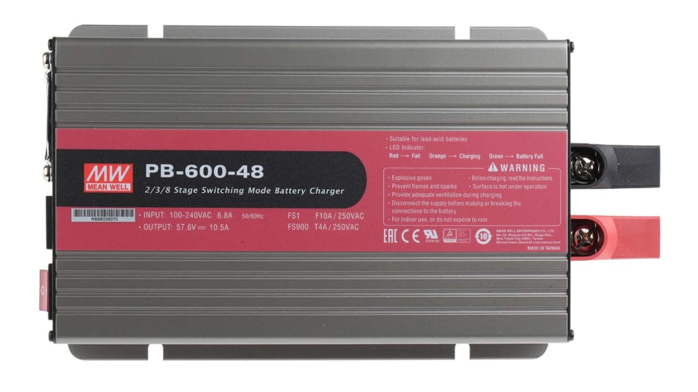 PB60048 MEAN WELL Battery Charger For Lead Acid 55.2V 10.5A with AC plug RS
