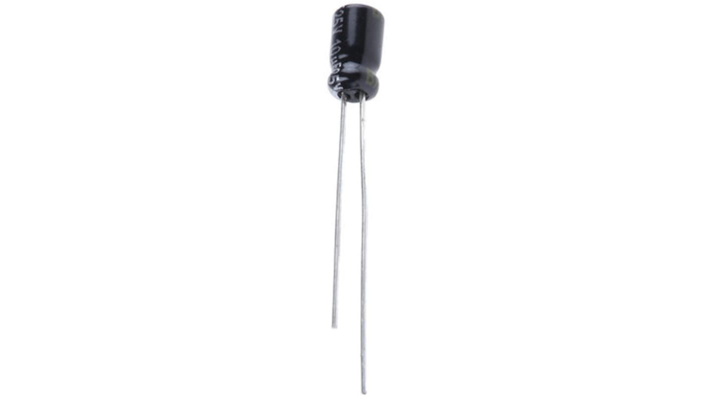 Panasonic GA, THT Aluminium-Elektrolyt Kondensator 10μF ±20% / 25V dc, Ø 4mm x 7mm, bis 105°C