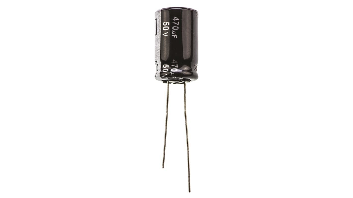 Panasonic 470μF Aluminium Electrolytic Capacitor 50V dc, Radial, Through Hole - EEUEB1H471