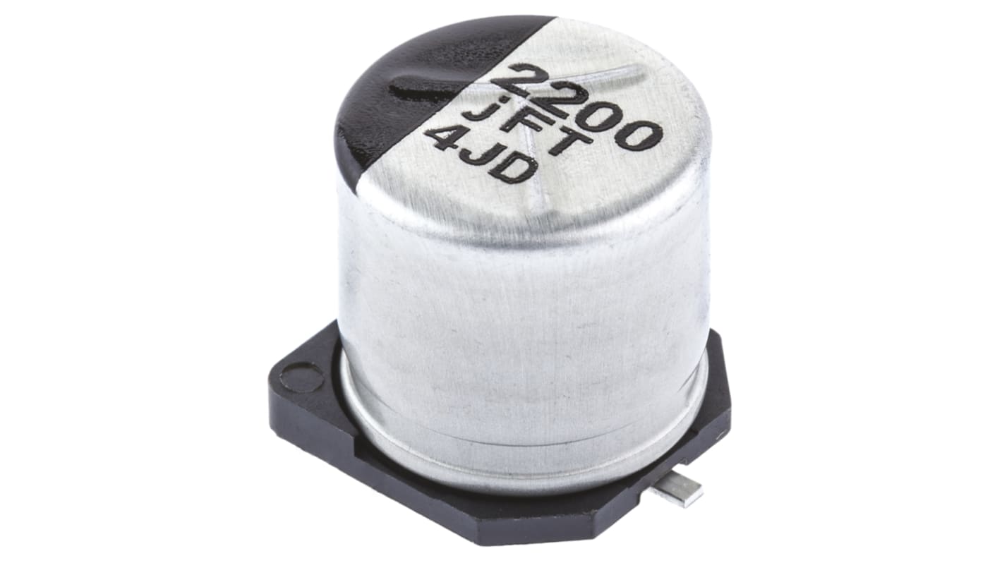 Panasonic 2200μF Aluminium Electrolytic Capacitor 6.3V dc, Surface Mount - EEEFT0J222AP