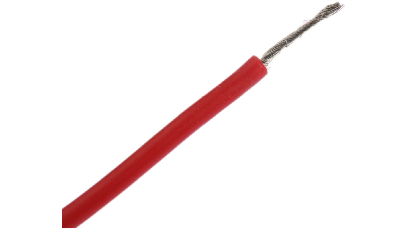 RS PRO Einzeladerleitung 1 mm², 17 AWG 5m Rot Silikon isoliert Ø 3.3mm 332/0,06 mm Litzen