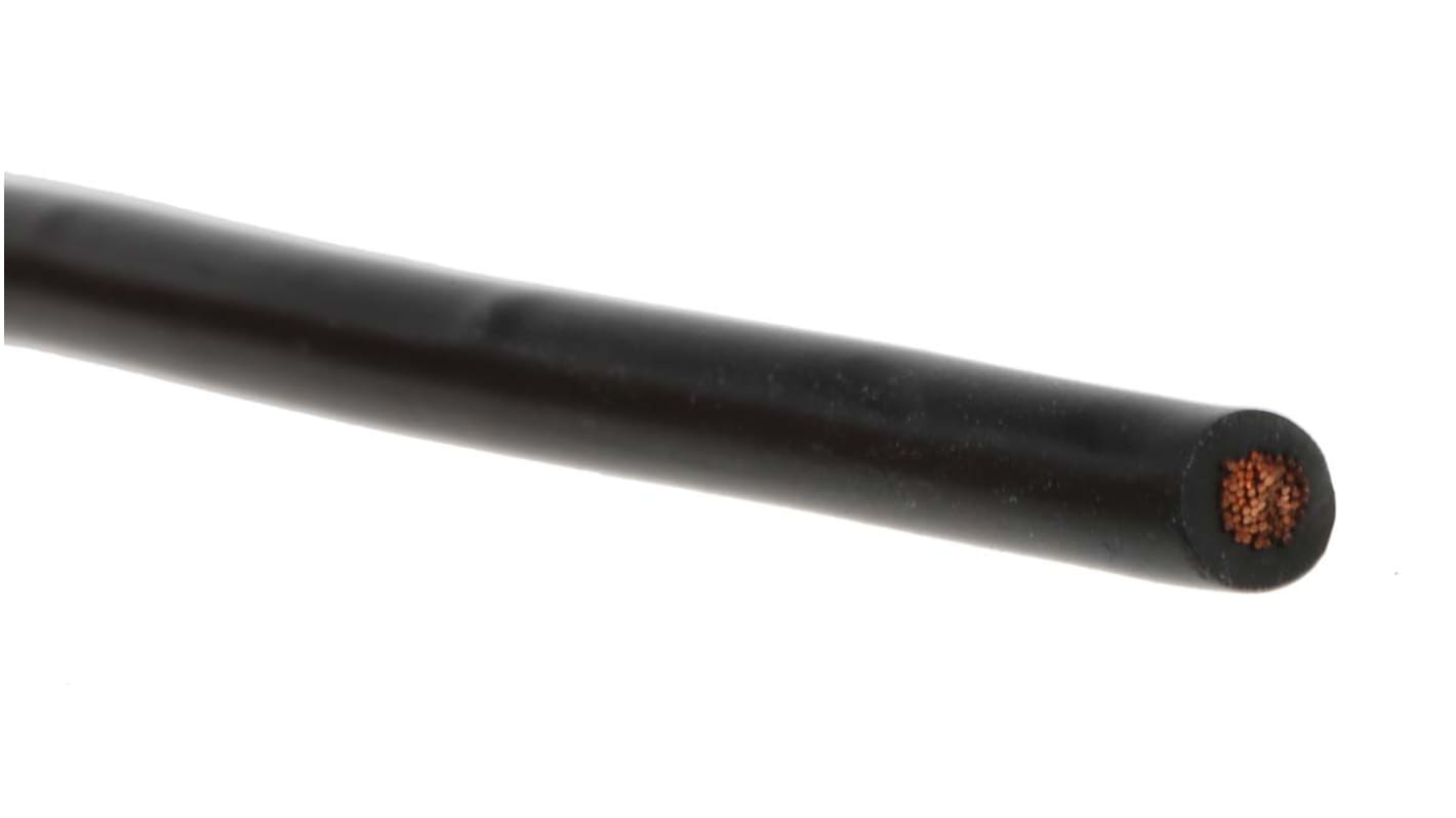 RS PRO Black 2.5 mm² Test Lead Wire, 13 AWG, 651/0.07 mm, 5m, PVC Insulation
