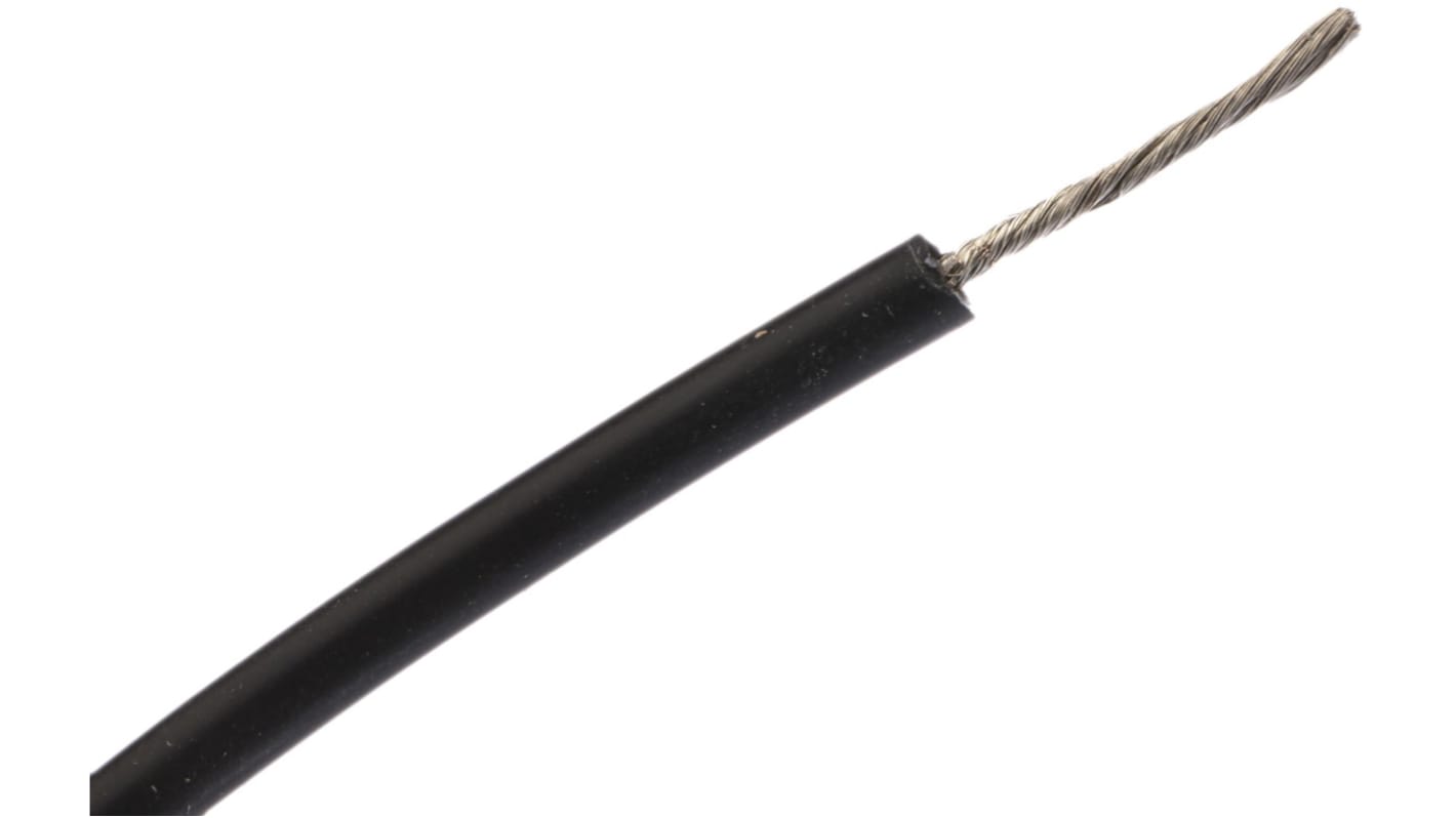 RS PRO Black 0.75 mm² Test Lead Wire, 18 AWG, 149/0.08 mm, 25m
