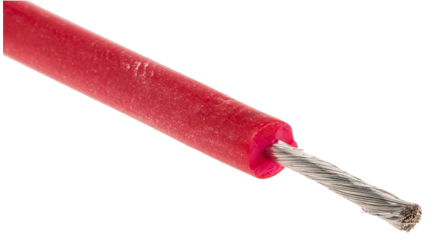 RS PRO Red 0.75 mm² Test Lead Wire, 18 AWG, 149/0.08 mm, 25m, Silicone Rubber Insulation