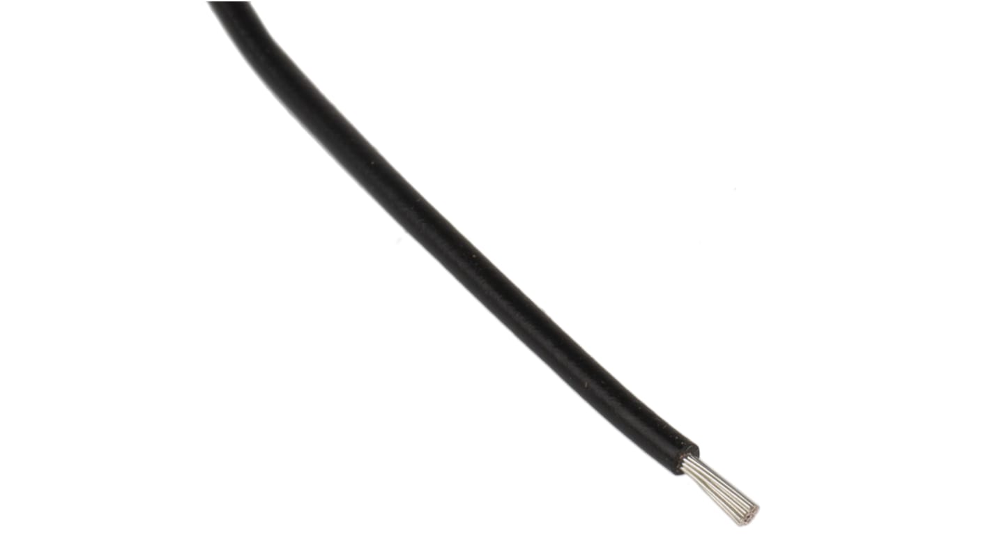 RS PRO Black 0.5 mm² Equipment Wire, 20 AWG, 16/0.2 mm, 100m, PVC Insulation