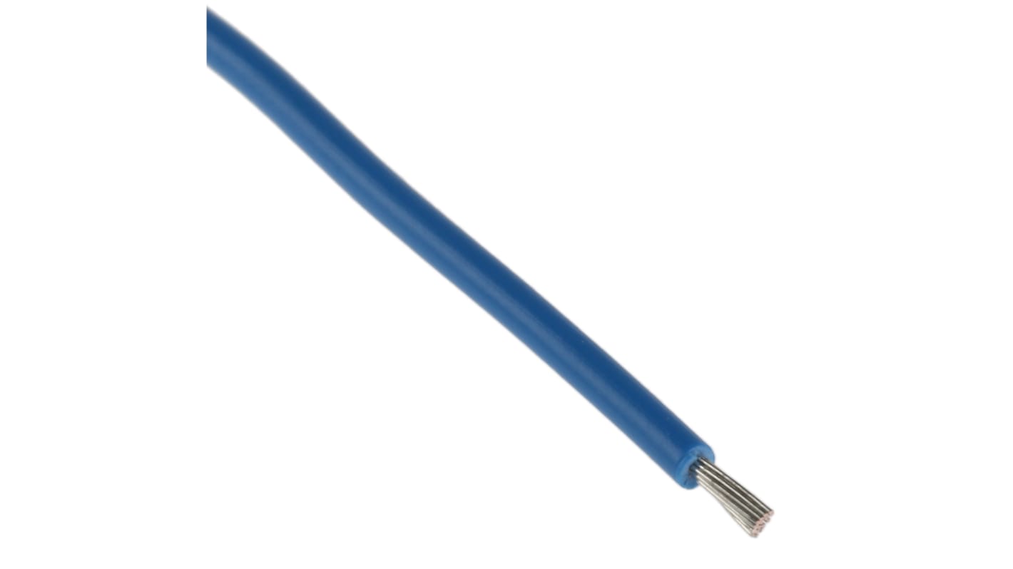 Cable para Equipos RS PRO, área transversal 0.52 mm² Filamentos del Núcleo 16/0.2 mm Azul, 1 kV, long. 100m, 20 AWG